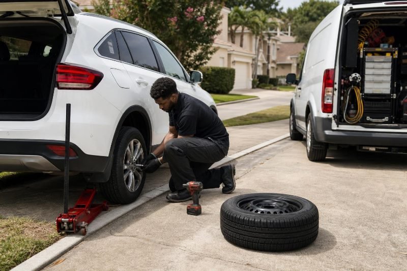 Tire Change in Conroe